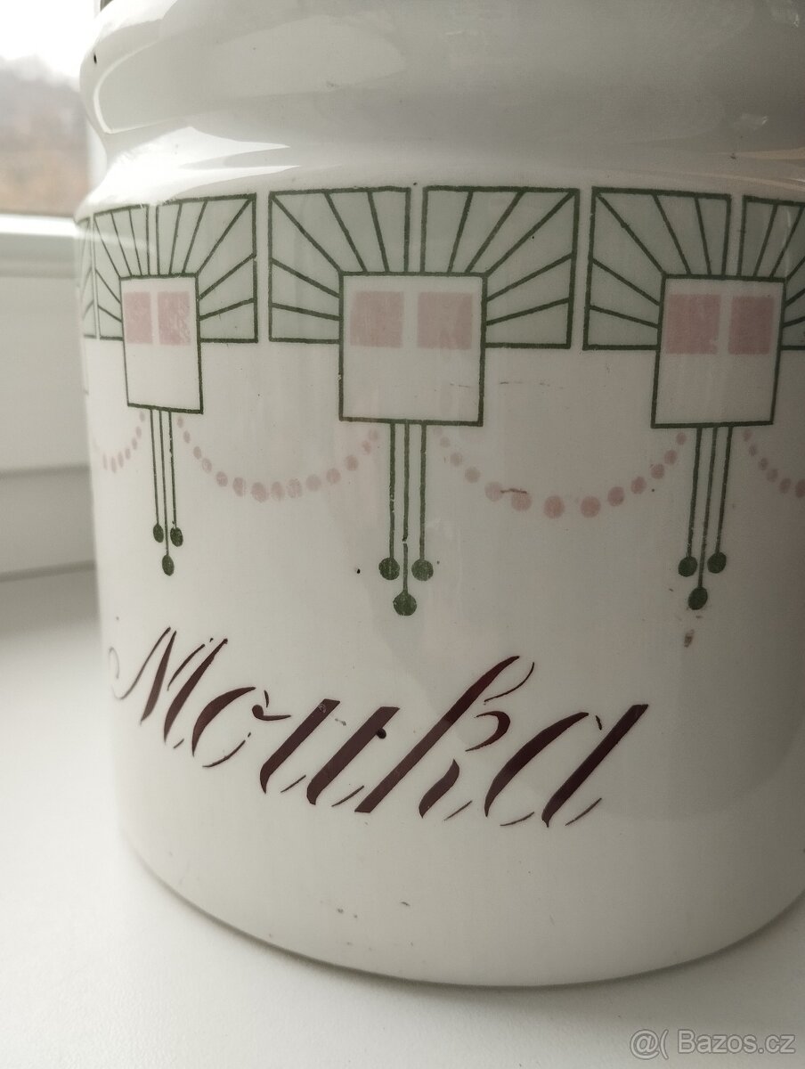 starožitná dóza na mouku - secese - 3