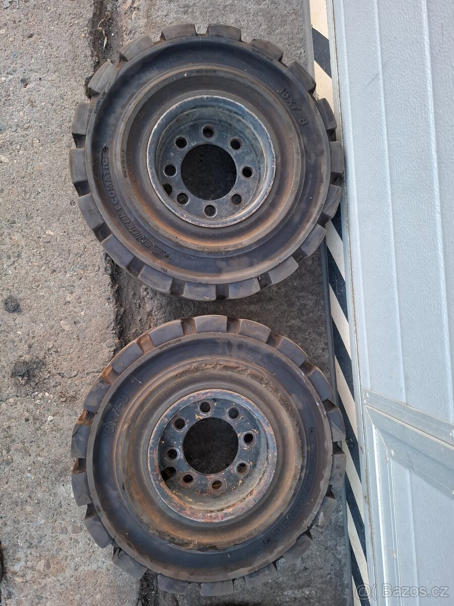 predaj plné superelastické pneumatiky s diskom 18x7-8 - 3