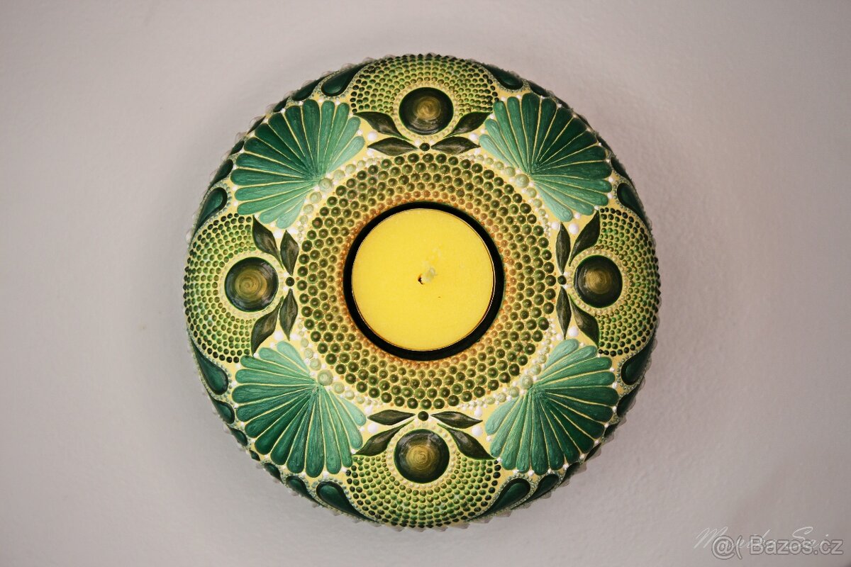Mandala - Svícen DotArt - akryl. - 3