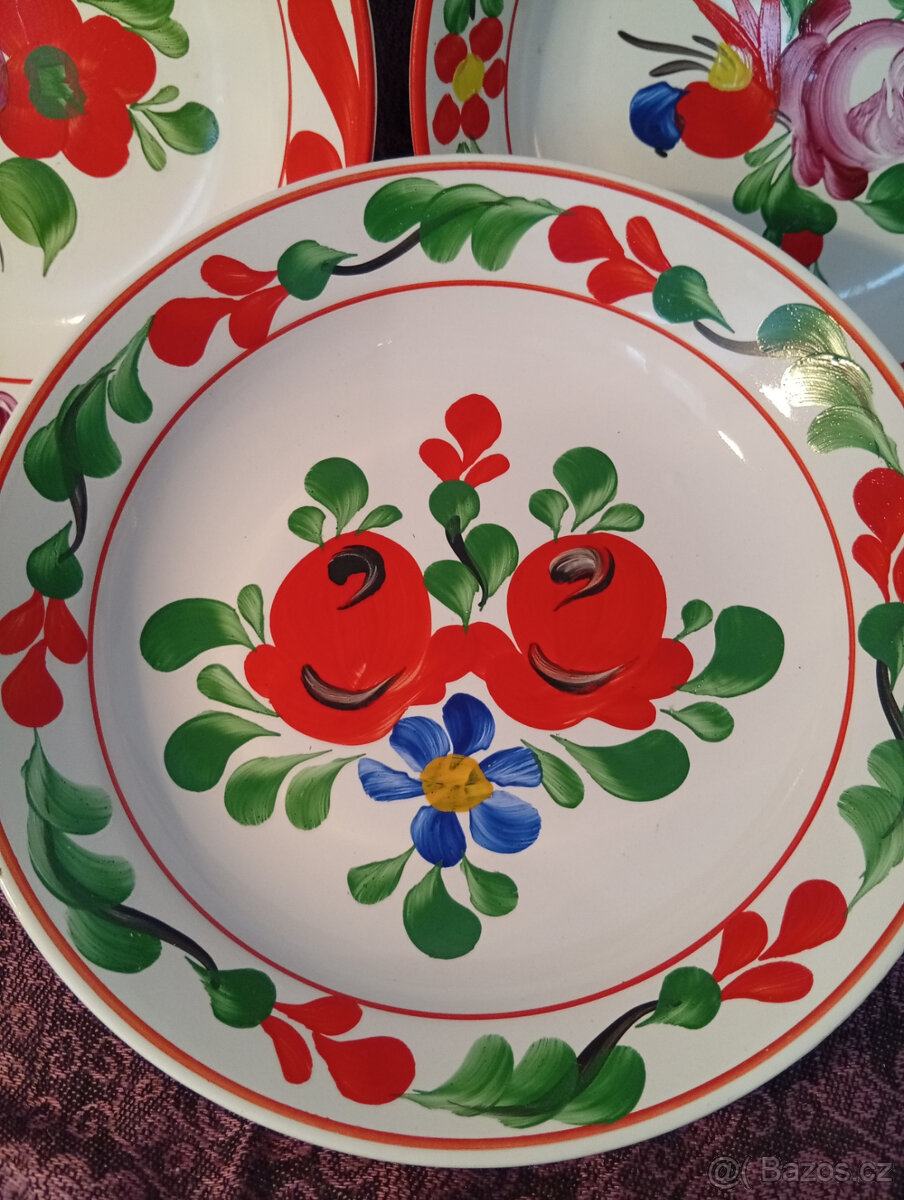 Keramické talíře ručně malované závěsné - 3