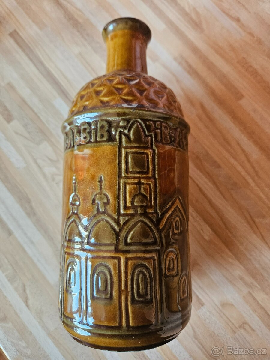 keramický servis, láhev + panáky - 3