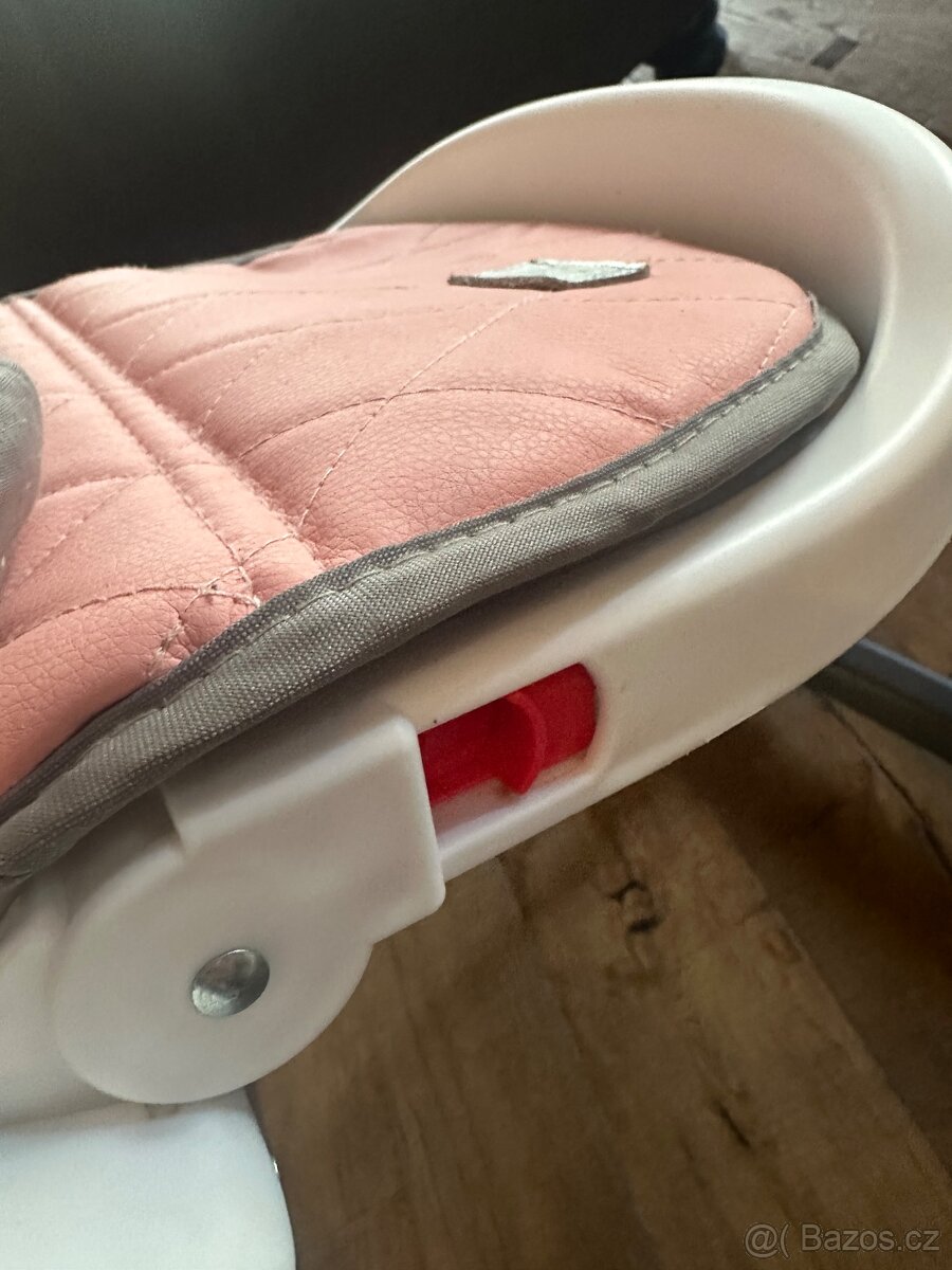 Jídelní židlička dětská růžová - 3