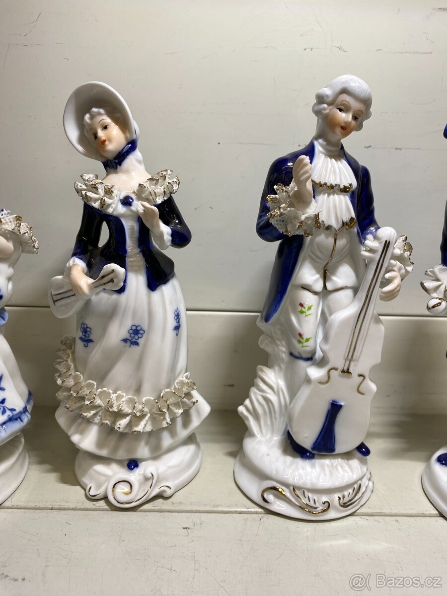 sada rokokových sošek hudebníci - 3