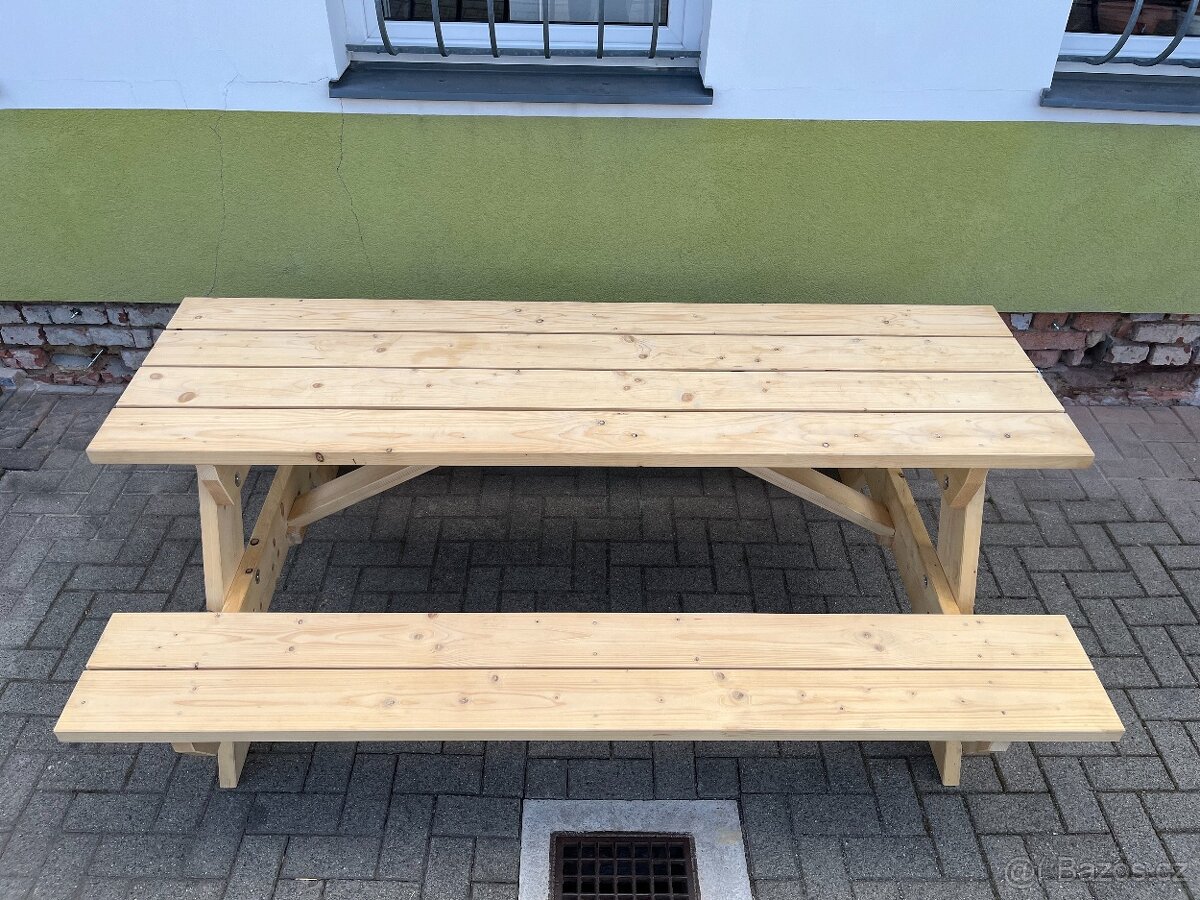 Souprava PIVNÍ SET / ZAHRADNÍ LAVICE - 200 x 140cm SMRK - 3