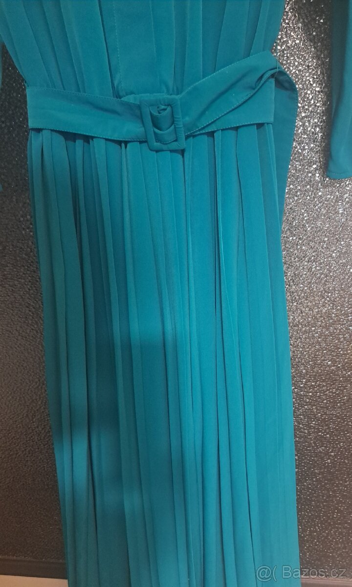 Plisované společenské šaty vel.L - 3