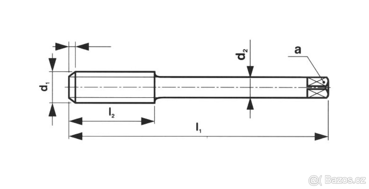 Závitník M5 HSSE strojní ČSN 223044 (NOVÝ) - 3