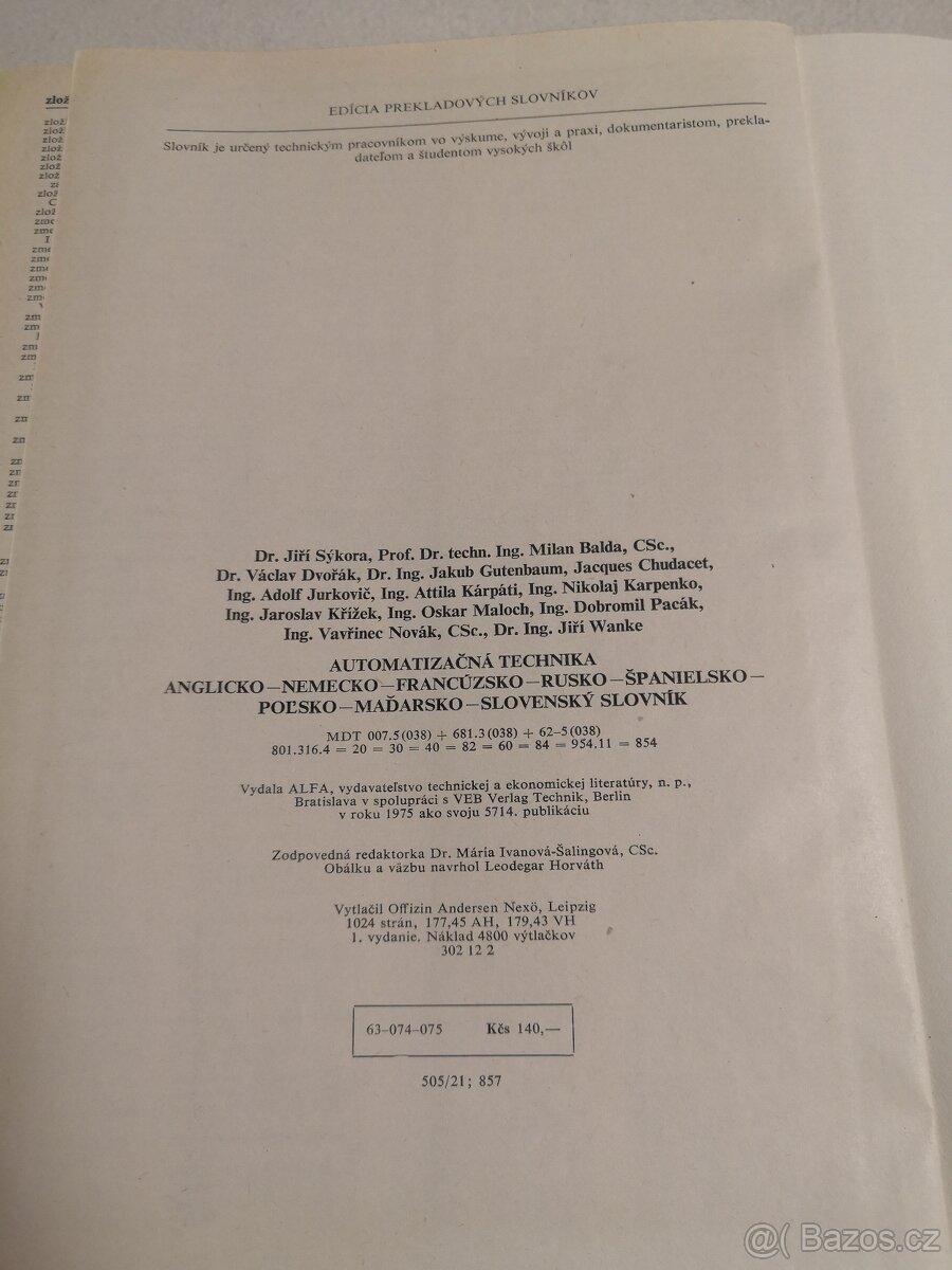 AUTOMATIZAČNÁ TECHNIKA - SLOVNÍK (1975) - 3