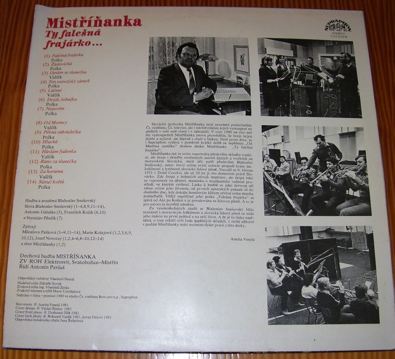 LP deska Mistříňanka-Ty falešná frajárko z r.1981/117/ - 3