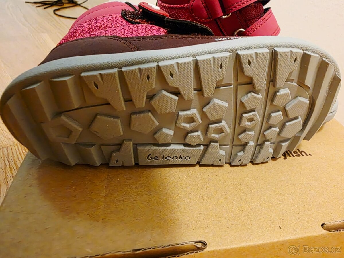 Dětské zimní barefoot boty Be Lenka Zippu Preschool (Berry/G - 3