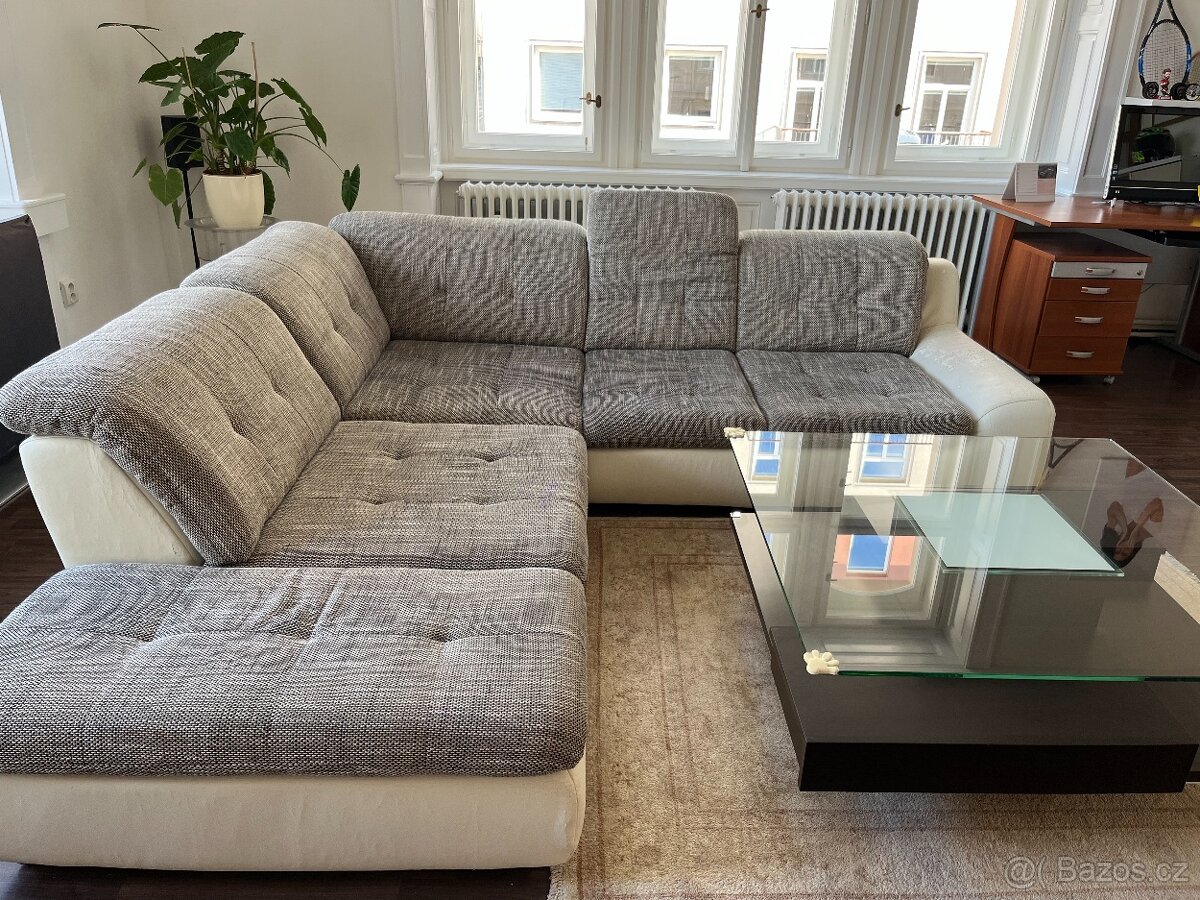 velka sedací souprava bila, velka sedačka - 3