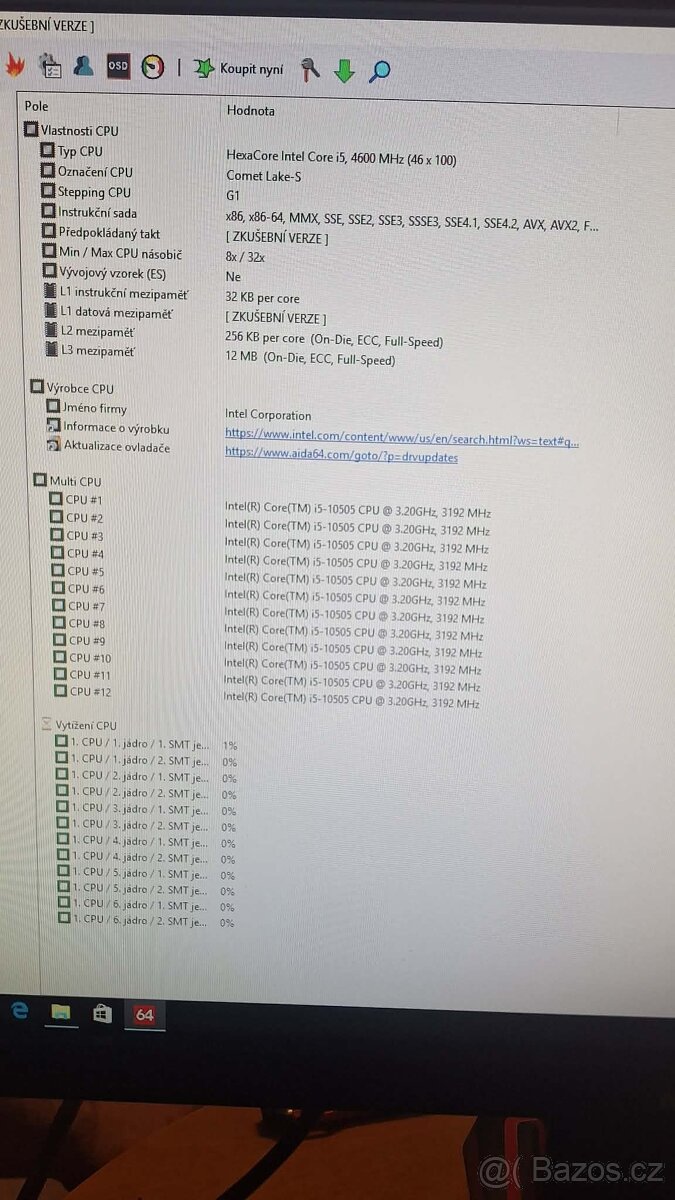 Procesor Intel core I5-10505 - 3