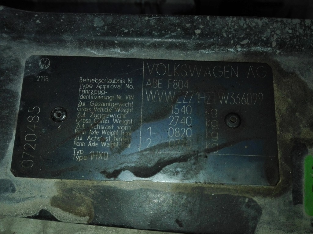 VW Golf mk3 - doklady, štítky, RZ. - 3