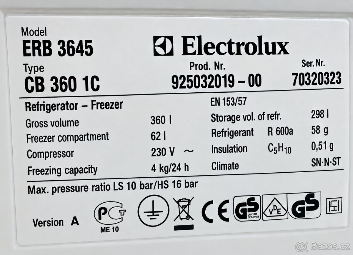 Kombinovaná lednice Model ERB 3645 Electrolux - 3