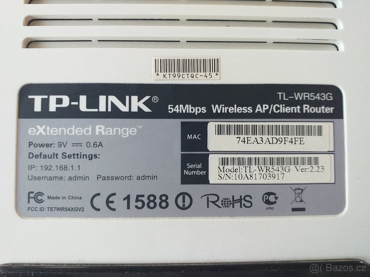 Domácí wi-fi router TP-link TL-WR543G - 3
