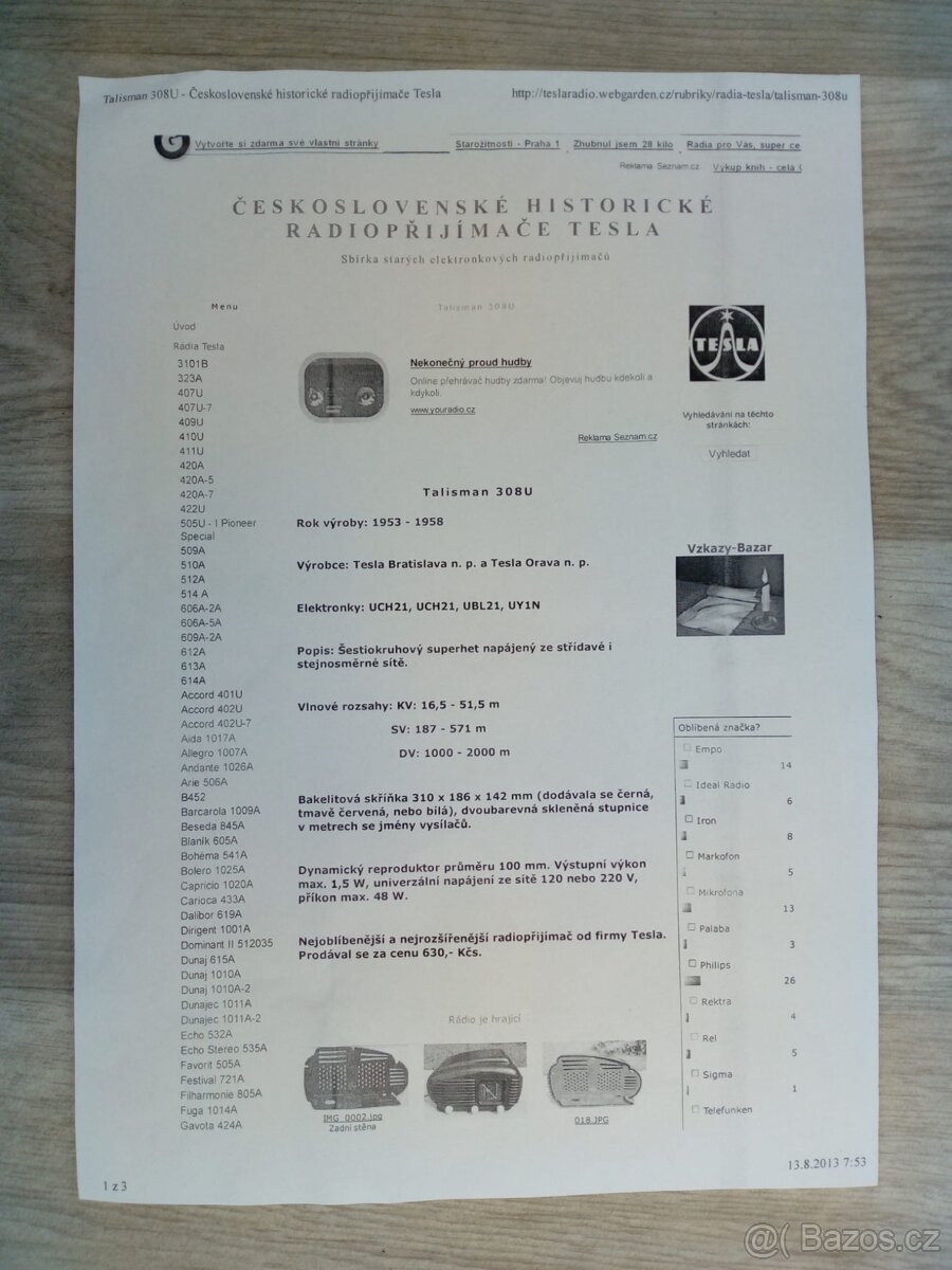 rádio Tesla Talisman REZERVACE - 3