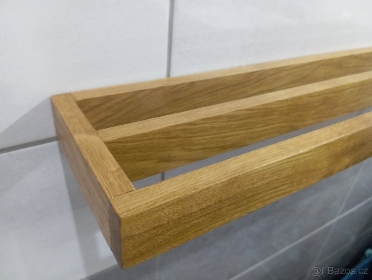 Věšák na ručníky dub masiv - 3