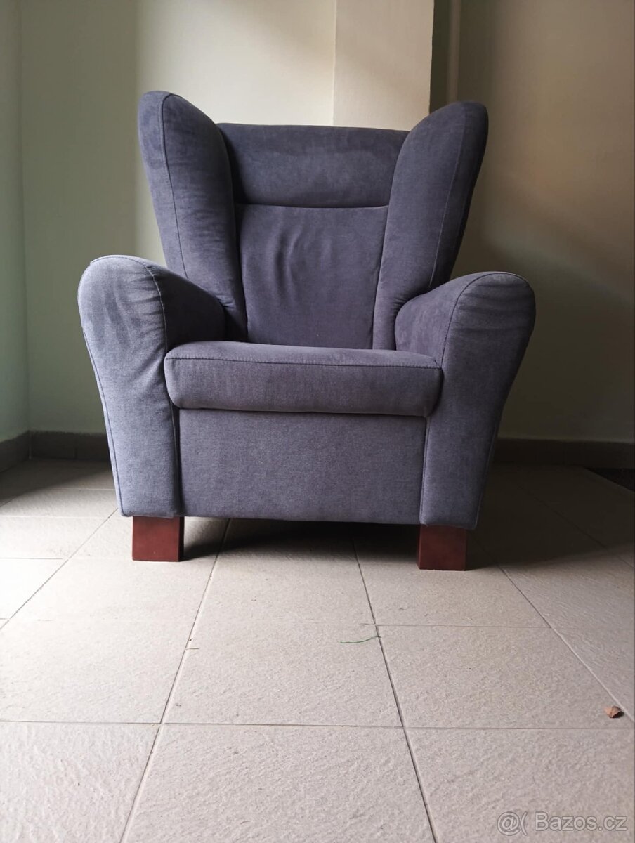 Moderní křeslo "ušák" 2ks - 3