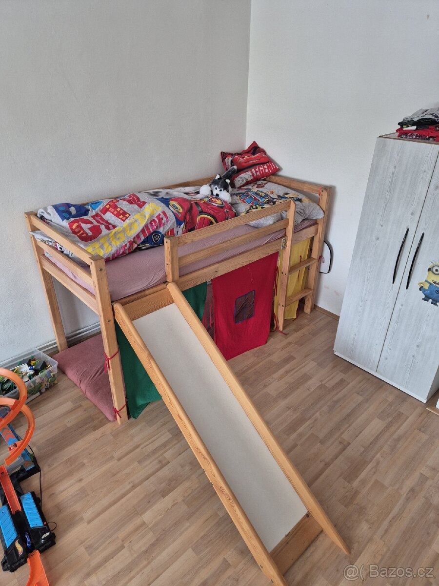 Dětská patrová postel se skluzavkou - 3