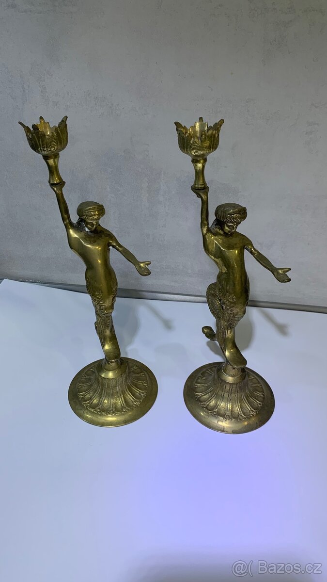 Mosazné svícny Art Deco 60.léta - 3