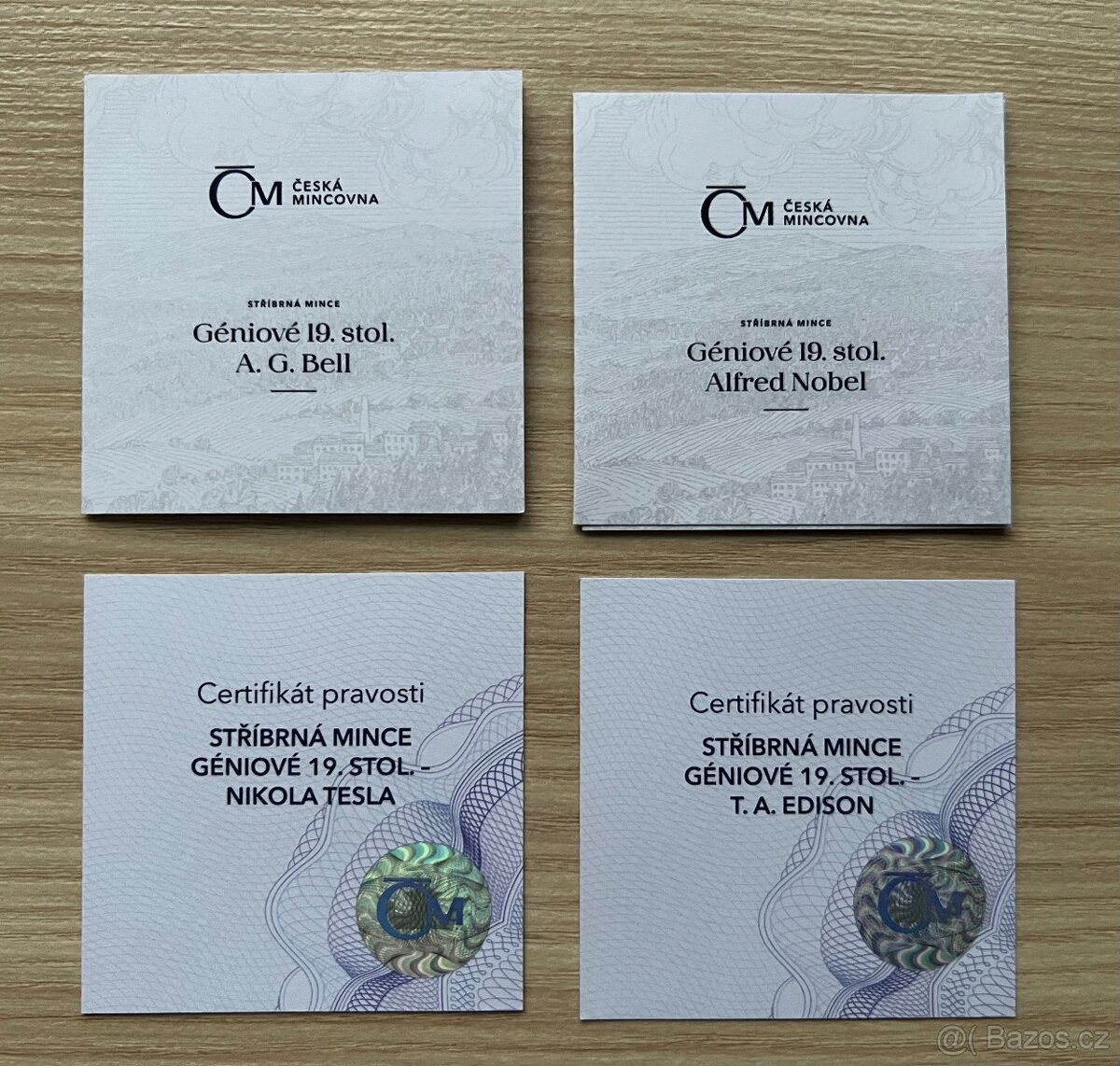 Sada 4ks 1 Oz stříbrných mincí "Géniové 19. století" - 3