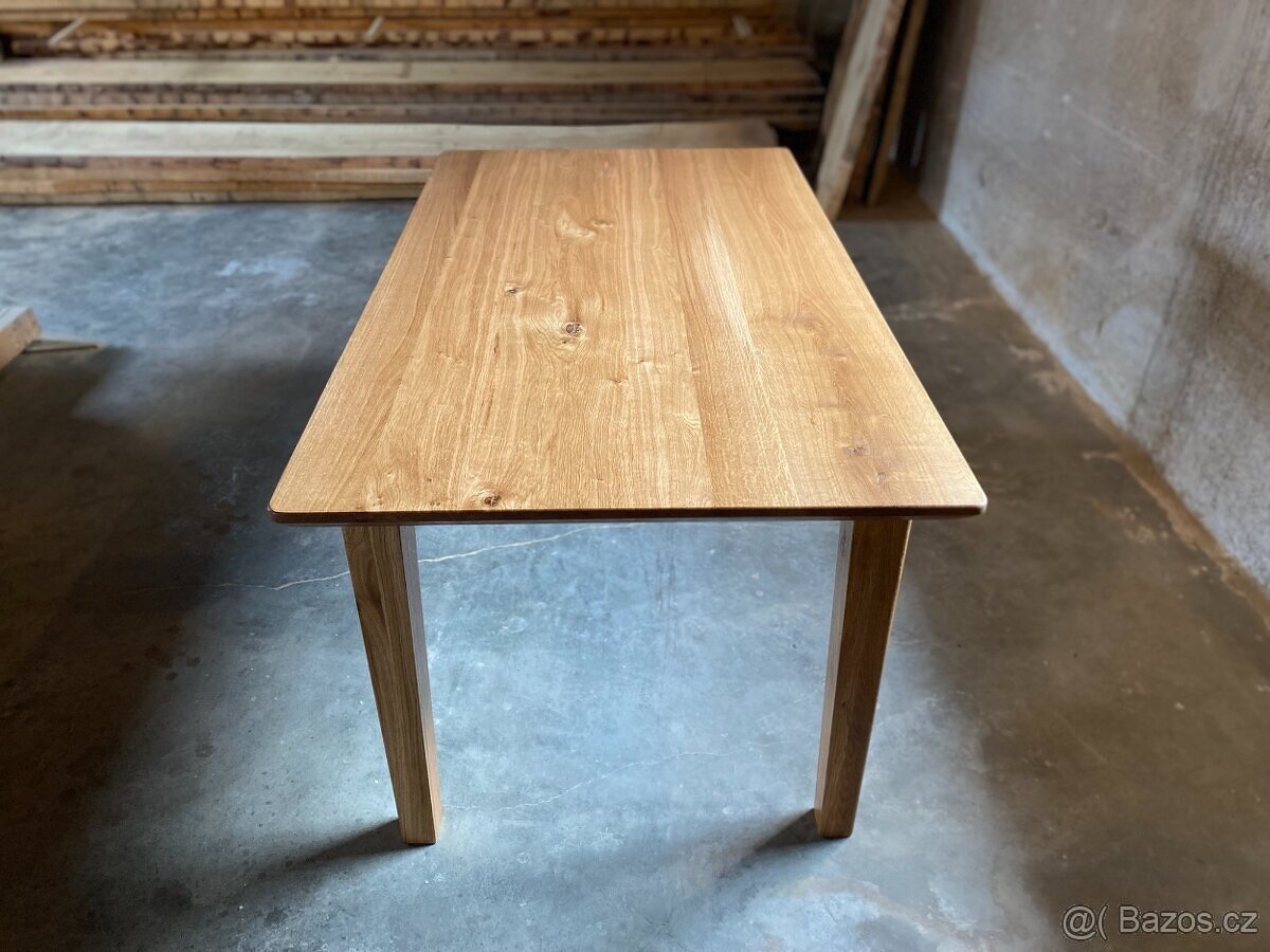 Masivní dubový jídelní stůl | 160×90×75 cm - 3