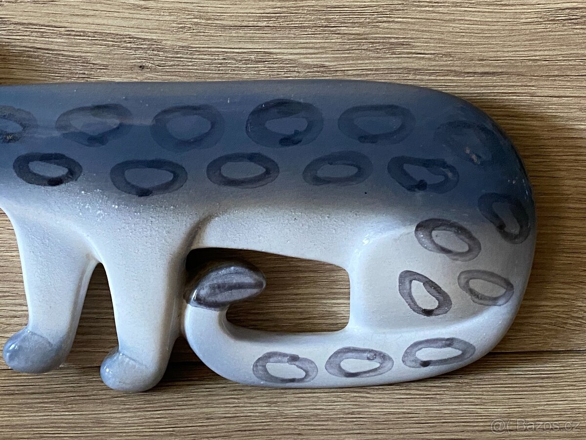 kočka keramická stará kočka figurka plastika soška socha - 3