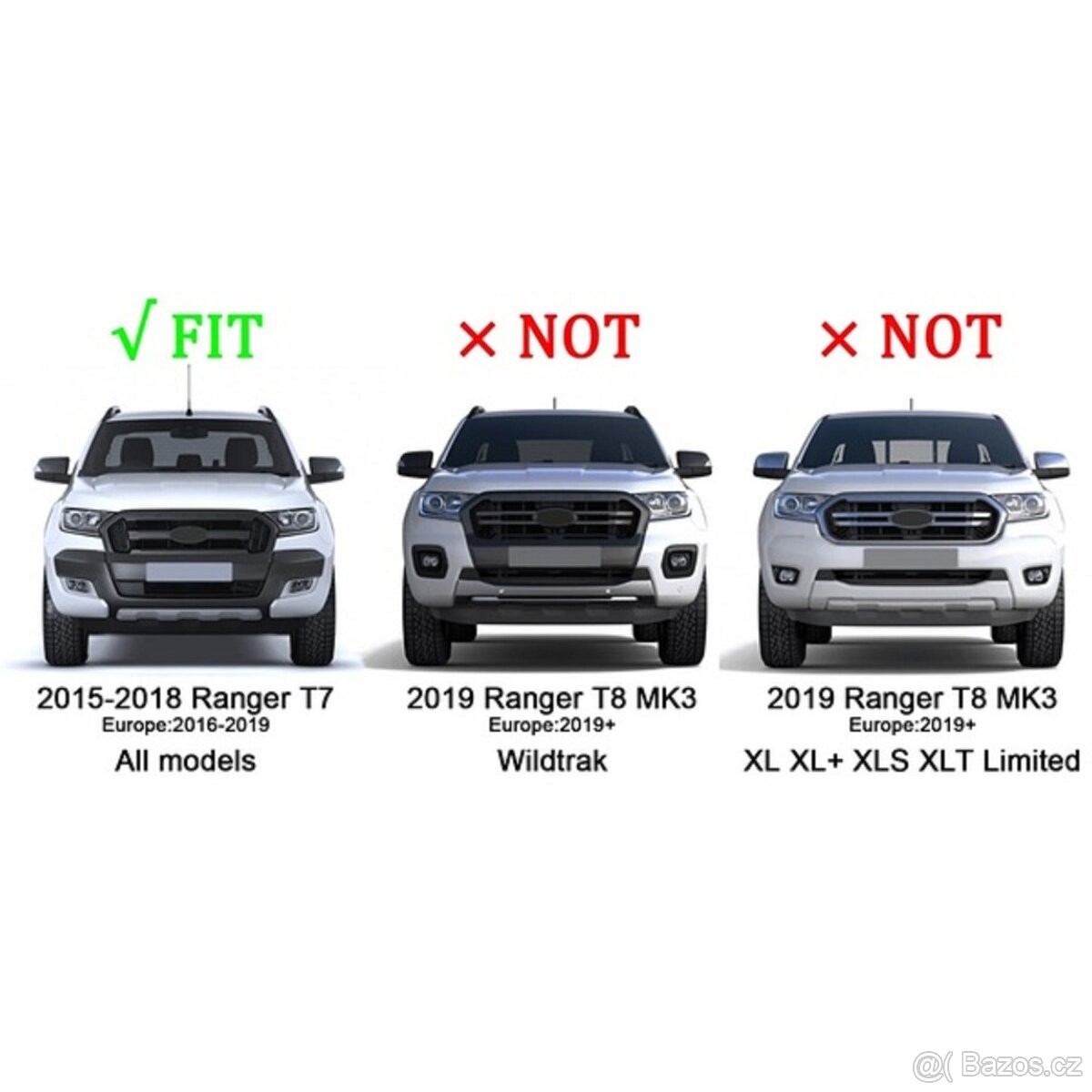 Maska Ford Ranger 2016-2019 - nová, Ranger T7 - 3
