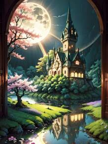 Diamantové malování - 40x50, kulaté kamínky - 3