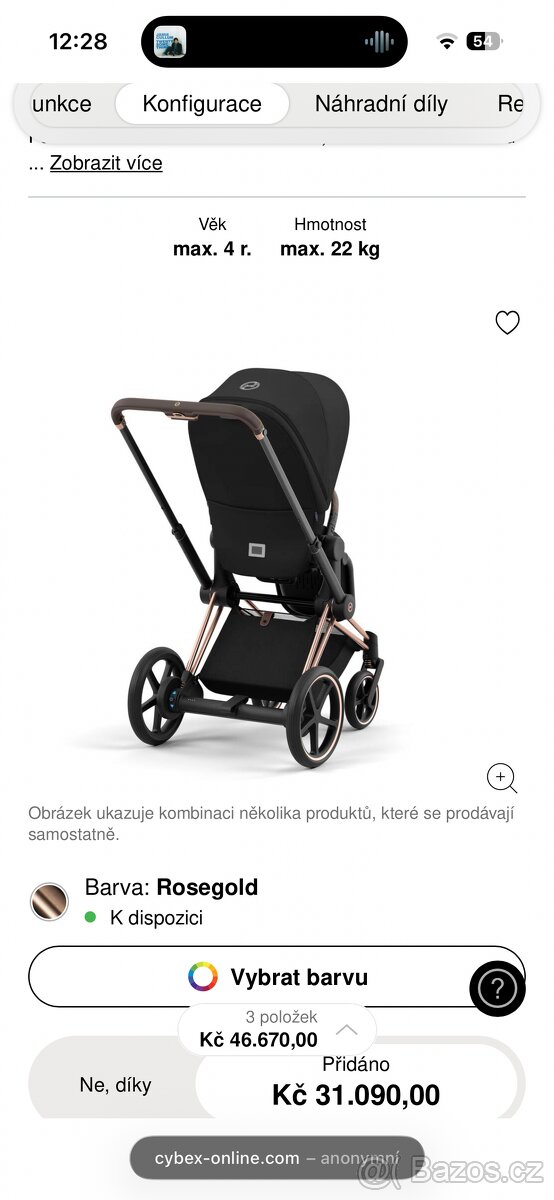 Prodam nadherny elektro kocarek Cybex - 3