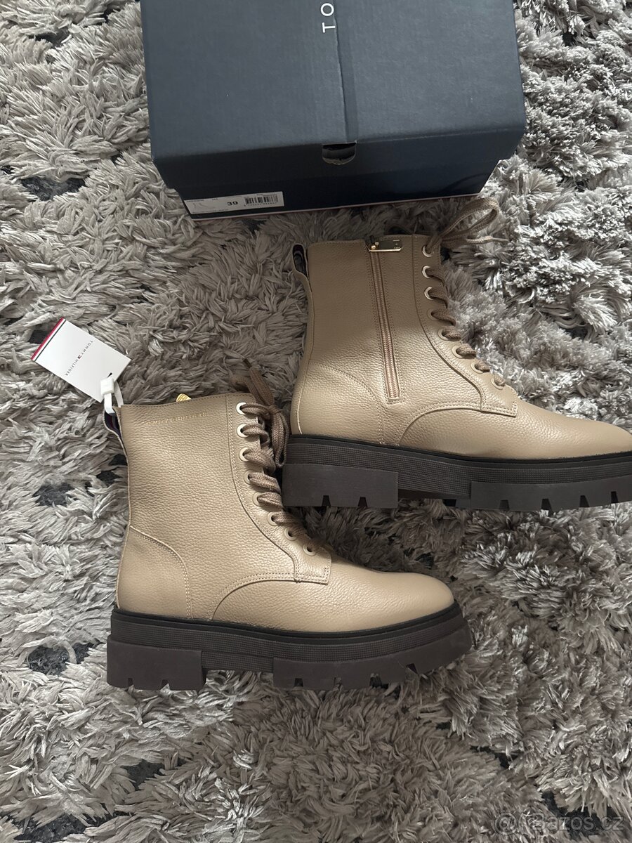 kožené značkové boty Tommy Hilfiger vel 39, nové - 3