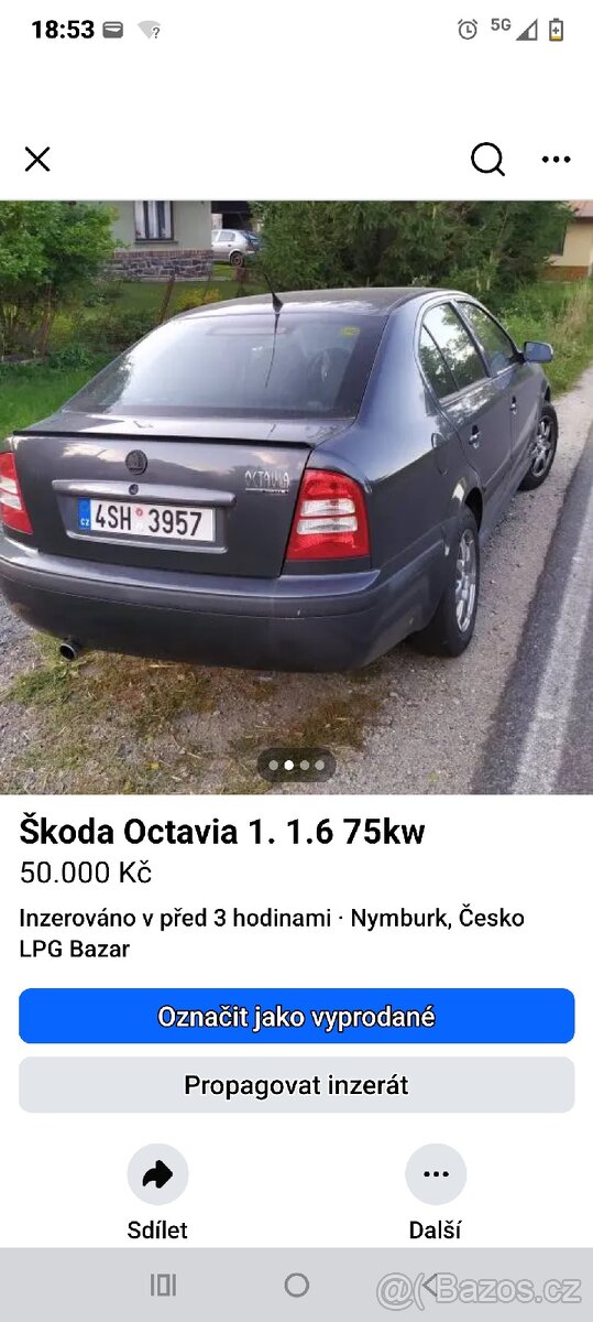 Prodej škoda Octavia l,LPG - 3