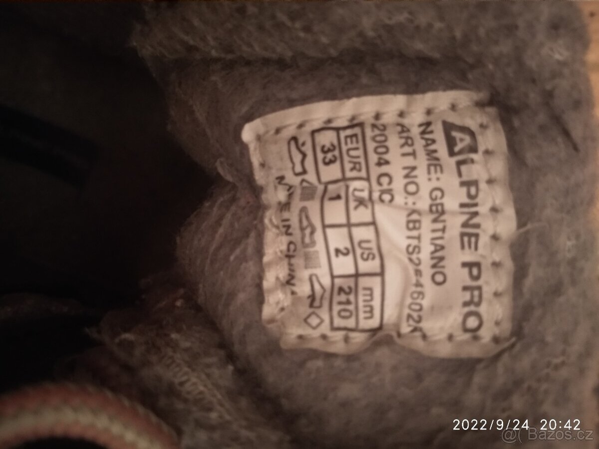 Dětské zateplené boty AlpinePro vel.33 - 3