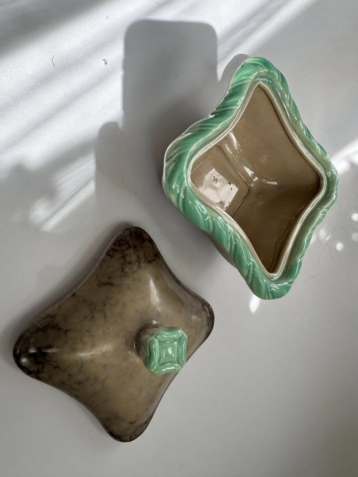 Keramická glazovaná dóza na bonbóny, cukřenka Strehla Kerami - 3