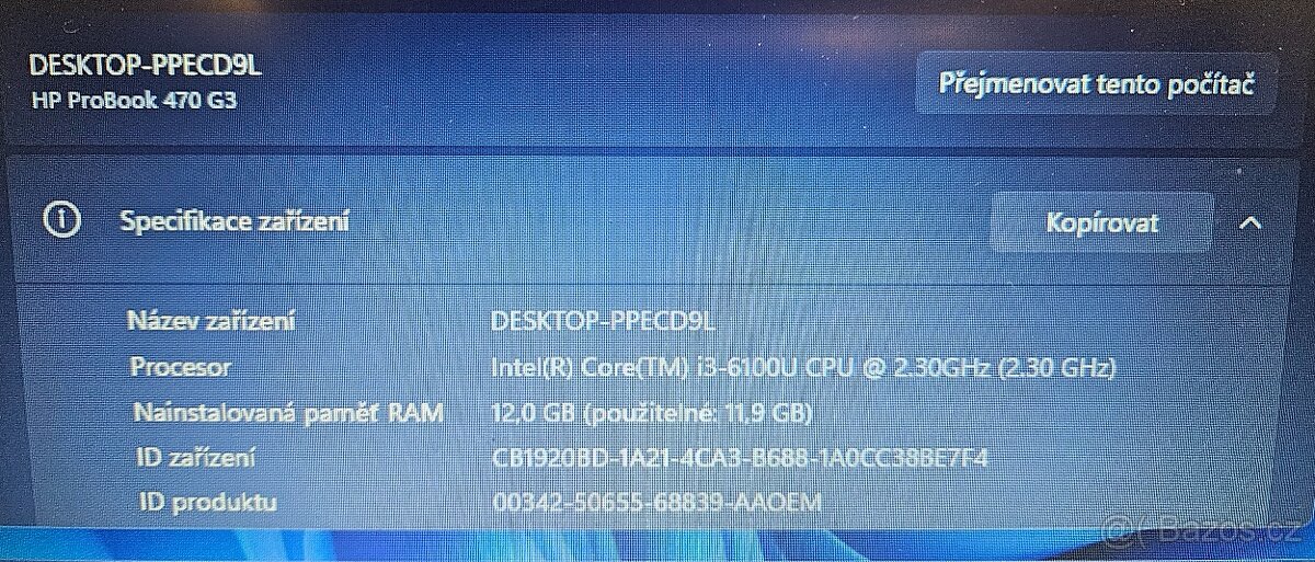 Notebook HP - LCD 17", i3, 12gb, 256gb - 3