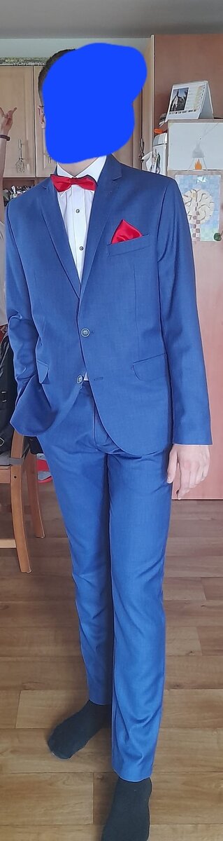 Pánský modrý oblek - 3