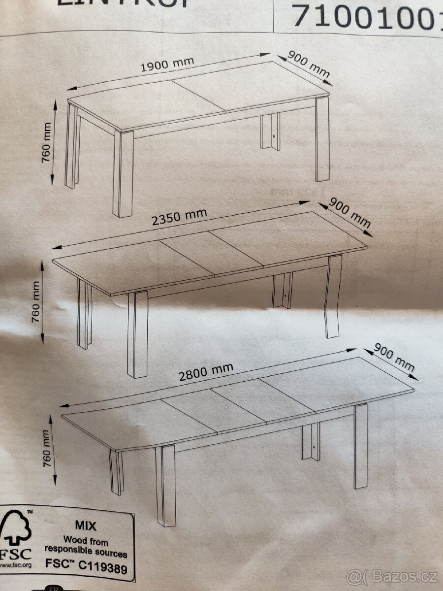 Velký rozkládací jídelní stůl - 3