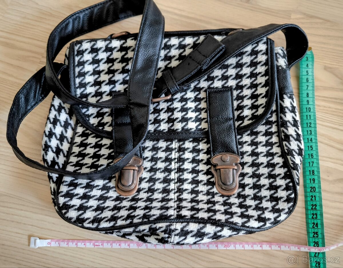 Kabelka se vzorem kohoutí stopa - houndstooth - 3