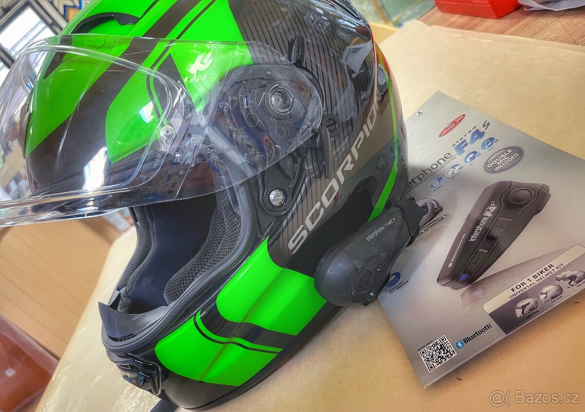 Moto helma Scorpion EXO + Bluetooth interkom Interphone F4S - 3