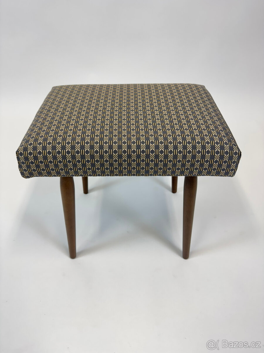 Retro stolička po renovaci, luxusní látka Kolovrat - 3