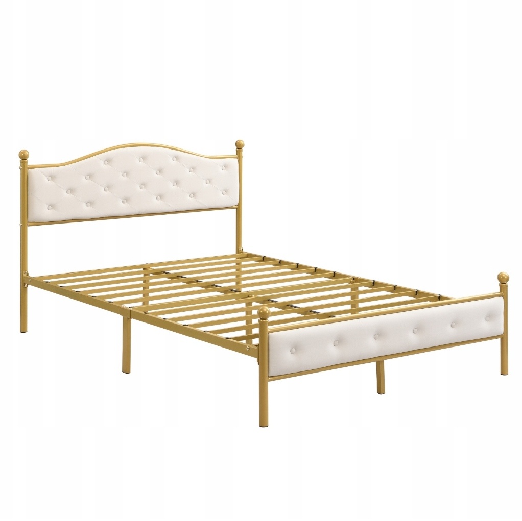 Kovová postel 140x200cm s rošty, bez matrace - 3