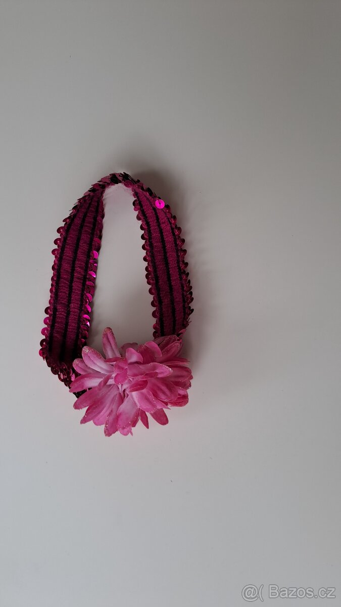 Flitrovaná čelenka s kytičkou. - 3