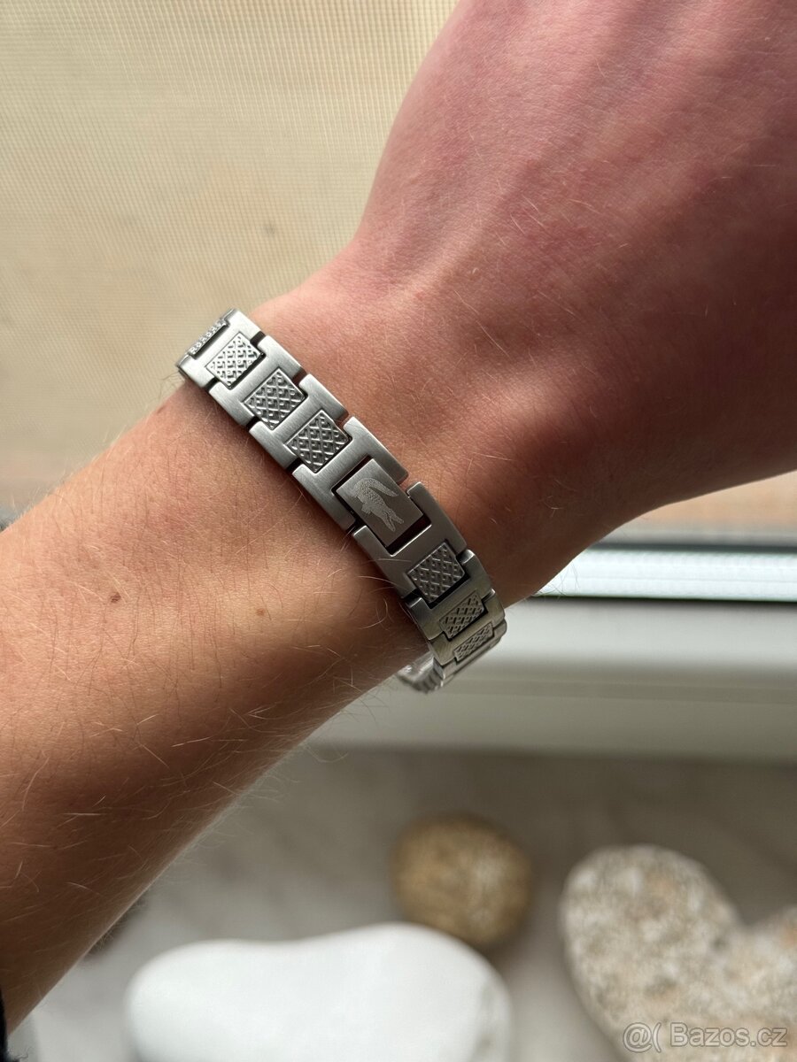 Lacoste ocelový náramek silver + box - 3