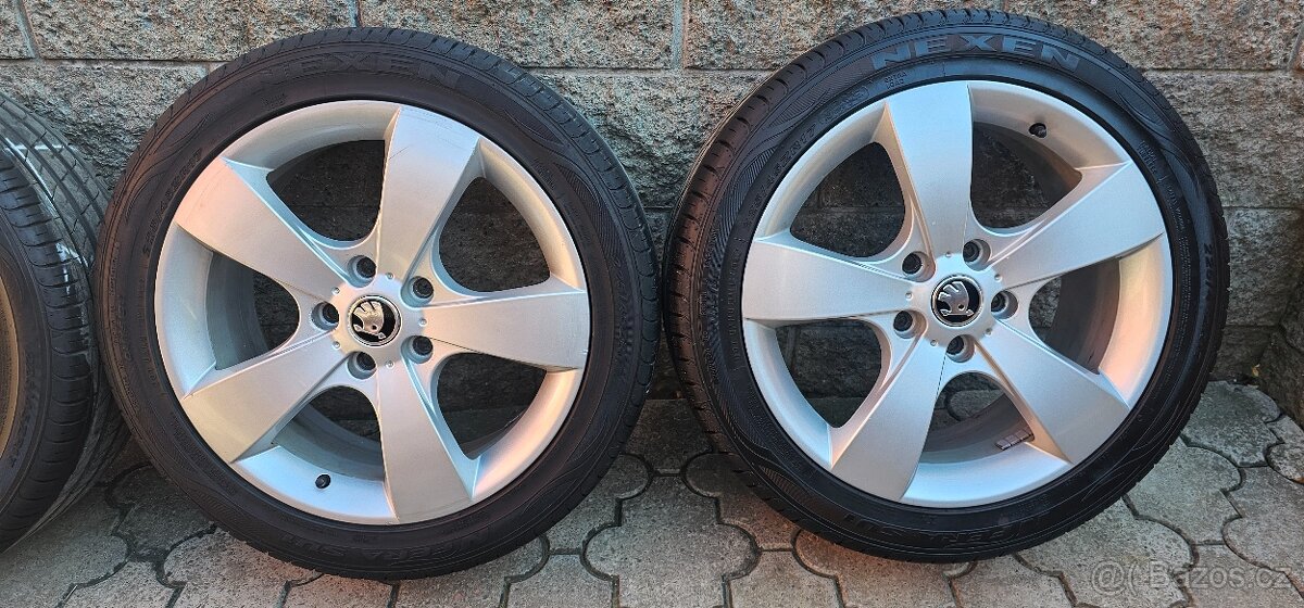 Originál alu Škoda Octavia 2 5x112 225/45 R17 letní 7mm - 3