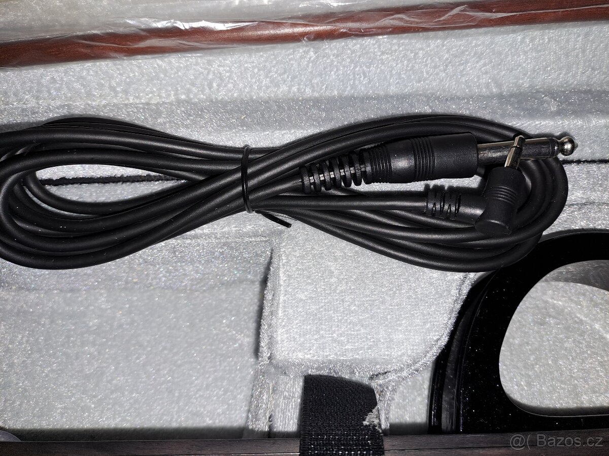 Elektrické "silent" housle 4/4, Paul Stanton, černá metalí - 3