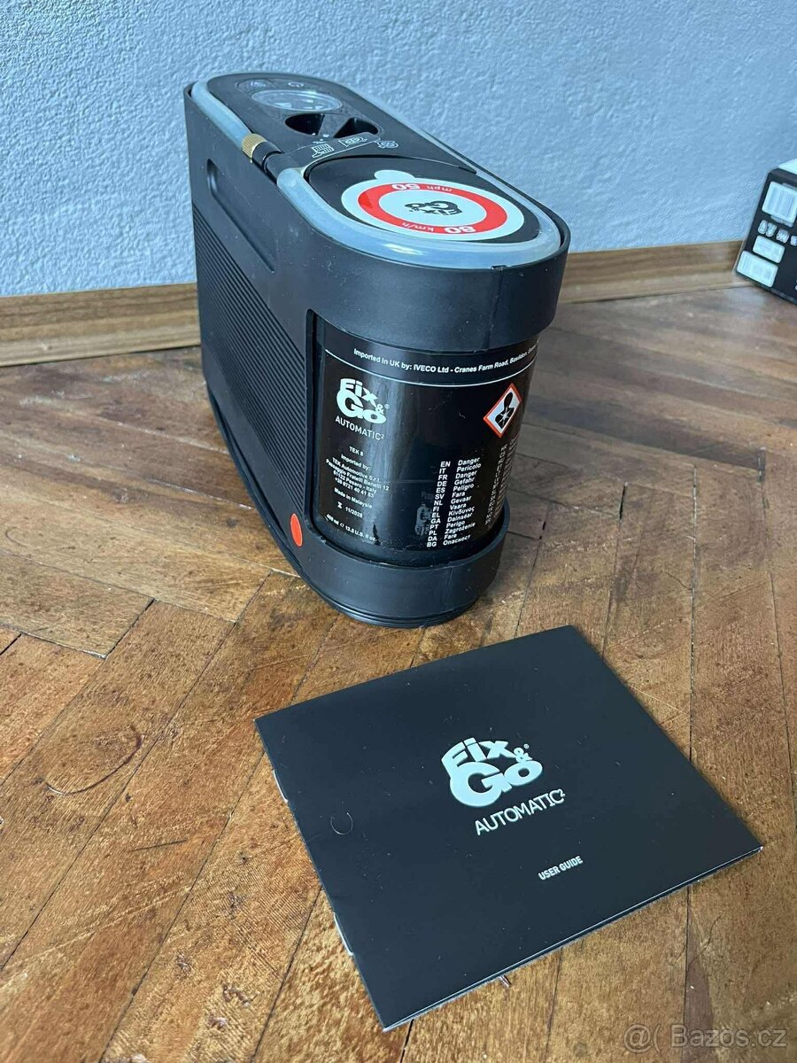 Auto kompresor + těsnicí sada na opravu pneumatik - 3