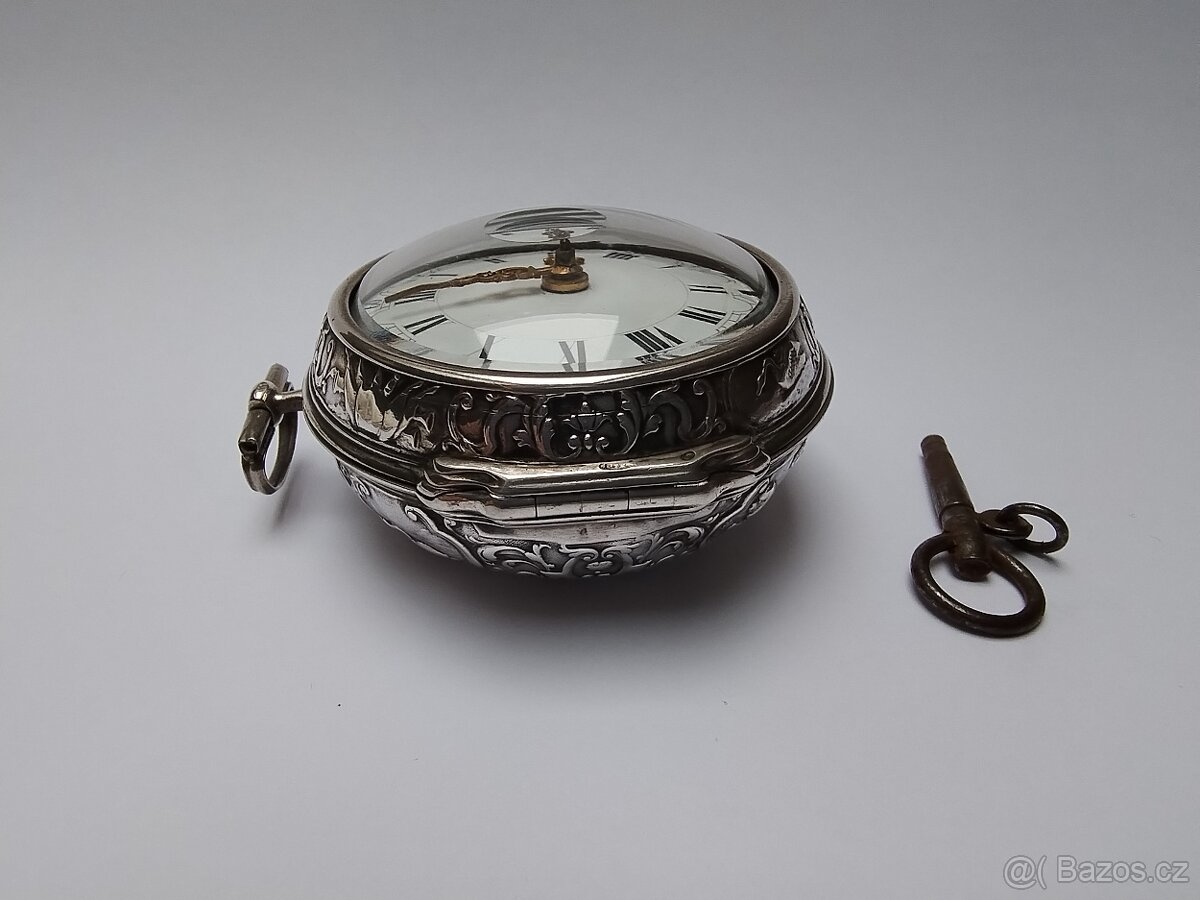 Stříbrné hodinky špindlovky oignon 18. století - 3