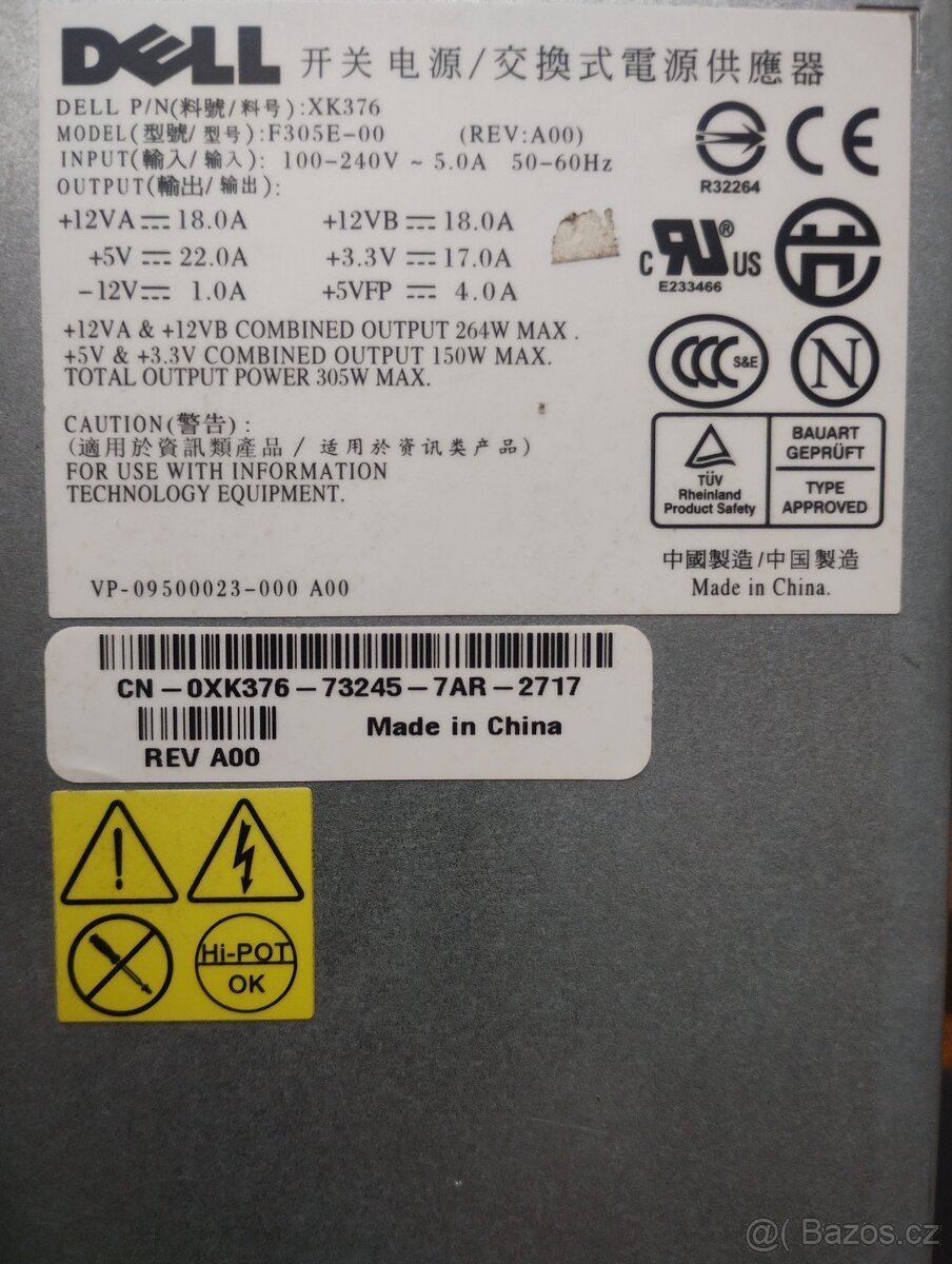 Zdroj 305W Dell XK376 - 3