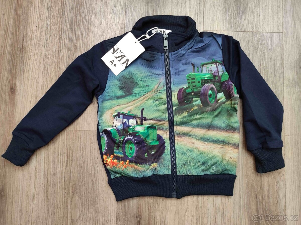 Chlapecká mikina traktor/dinosaurus nová - 3