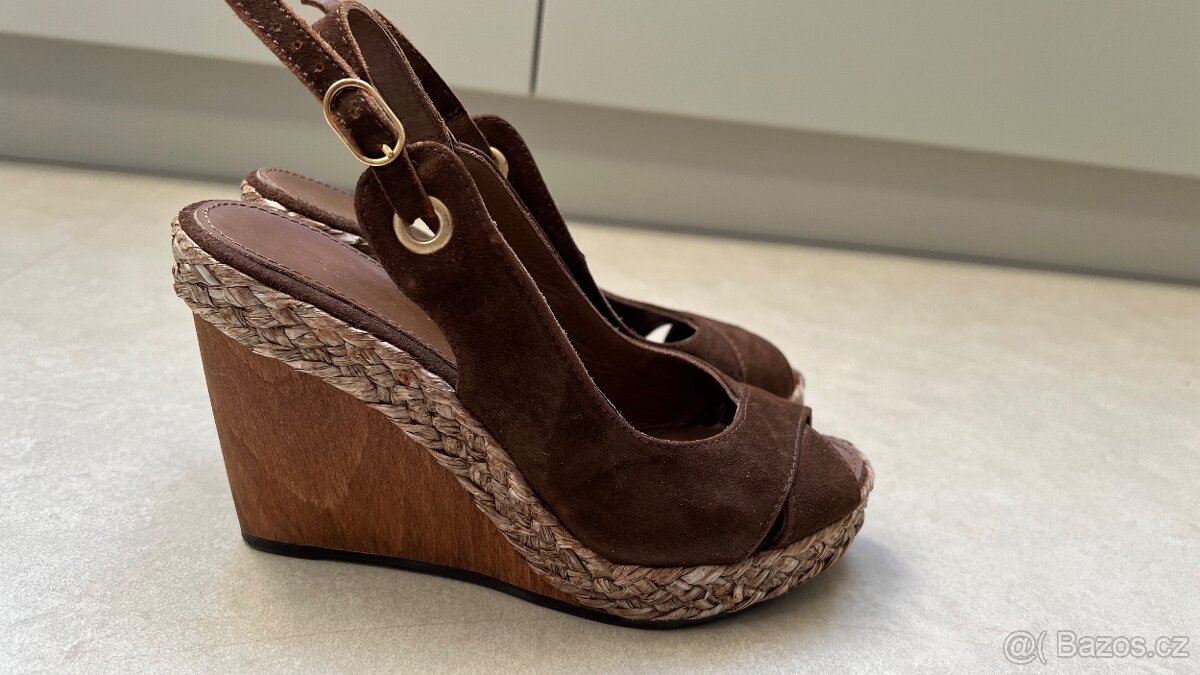 GEOX 38 Hnedé sandále na platforme - 3