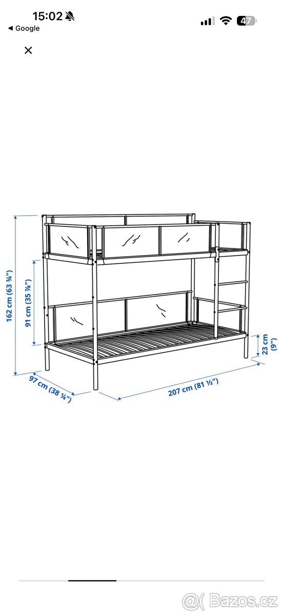 Dětská patrová postel IKEA VITVAL - 3